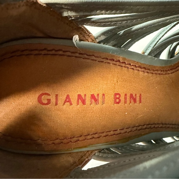 Gianni Bini Women's Strappy Heels Muted Teal and Brown - Picture 2 of 12